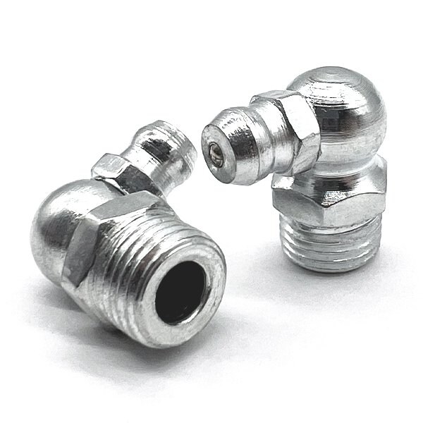Boltsandnuts.Com 500 Pieces M6-1.0 Zerks Grease Fitting 90 Degree Steel Zinc, 500PK M6GF-STLZINC-90DEGREE-500 - main